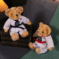 Ours en peluche Taekwondo, jouets en peluche, ours de karaté, cadeau mignon pour enfants, super doux, rembourré en coton PP, anniversaire