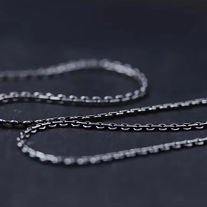 Collier à initiales en <span class=keywords><strong>argent</strong></span> thaïlandais rétro vintage de 2 mm, design simple pour hommes et femmes - Product Image 6