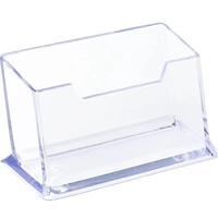 Porte-cartes de visite et boîte de rangement en plastique acrylique, support de bureau personnalisé à fente unique, rangement transparent, design simple, Chine