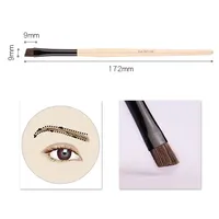 Pinceau à sourcils en poils synthétiques avec manche en bois, outil de maquillage professionnel confortable pour poudre à sourcils, vente en gros