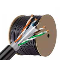 Cable de Red para Exteriores Kneysum Cat5E/Cat6 - Resistente al Agua, Monitoreo POE, Cobre Libre de Oxígeno, Par Trenzado de 8 Conductores