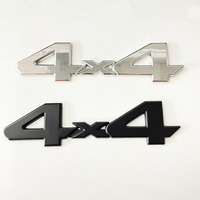 Autocollant de logo 3D métallique rouge chromé noir 4X4 pour coffre de voiture, logo pour véhicule tout-terrain à quatre roues motrices