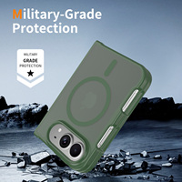 Coque de protection hybride pliable verte givrée pour iPhone Duo, en TPU et PC, toucher doux, magnétique, vente en gros