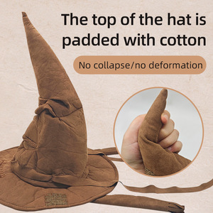 Réplica del Sombrero Seleccionador de Potteres, Sombrero de Bruja de Cuero Sintético Marrón, Sombrero de Árbol para Halloween, Cosplay, Disfraces, Fiestas, Decoración y Accesorios - Product Image 5