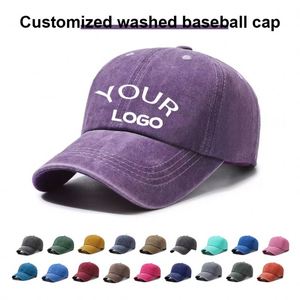 Casquette de baseball en coton personnalisée avec logo brodé 3D, style vintage délavé, couleur unie, multicolore, vierge, type trucker - Product Image 2