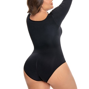 Body Modellante Senza Cuciture in Nylon HAGO, Shapewear Intero da Donna ad Alta Elasticità con Maniche Lunghe <span class=keywords><strong>per</strong></span> Snellire <span class=keywords><strong>la</strong></span> <span class=keywords><strong>Pancia</strong></span> e Sollevare i Glutei - Product Image 3