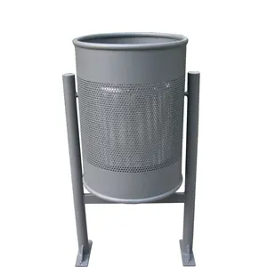 Tilting forward steel garbage bin stand outside dustbins