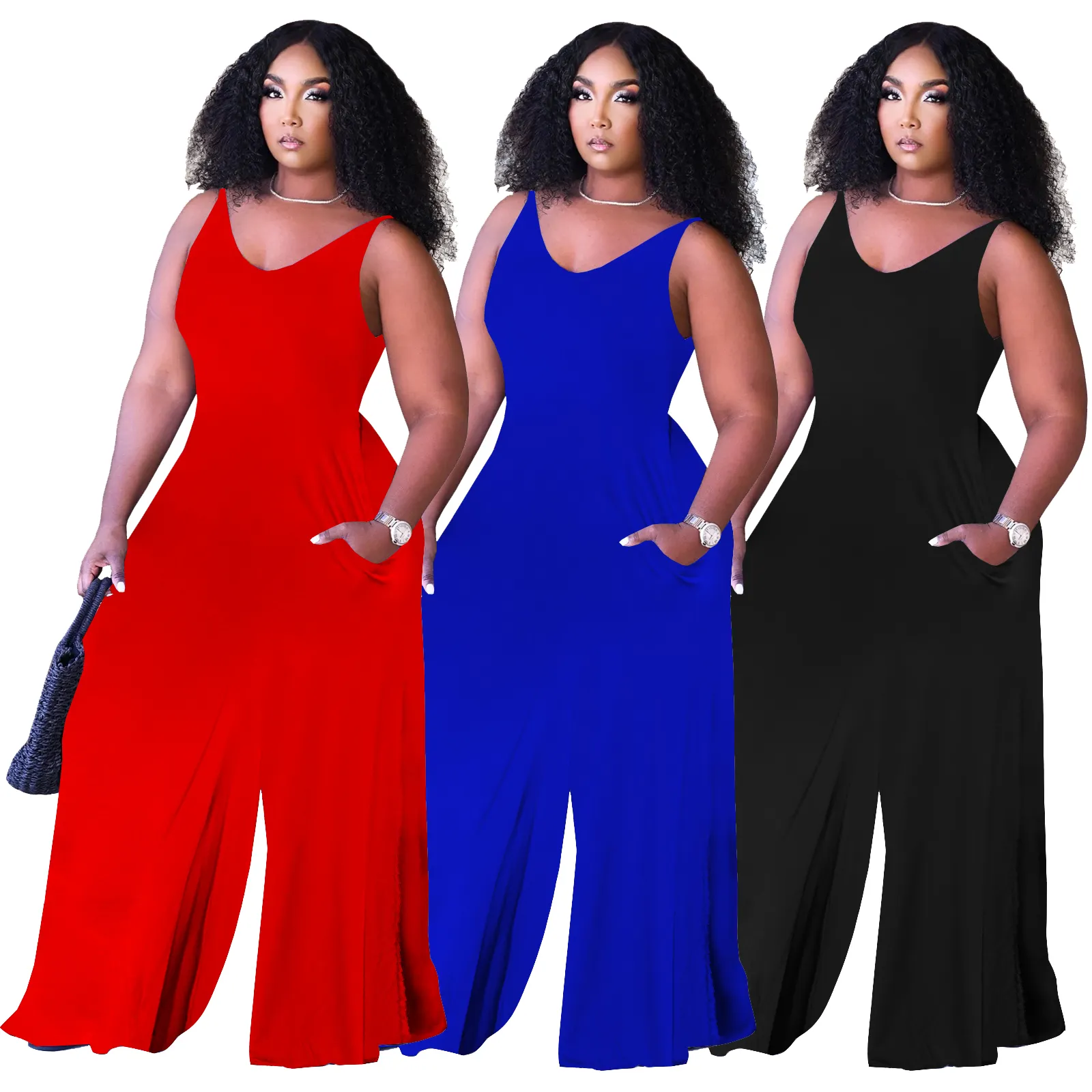 Summer harem loose one piece wide leg jumpsuit for women sexy