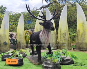 Estatua de animales de tamaño natural Agua corriente Búfalo Animatronic Animales para decoraciones de zoológico - Product Image 3