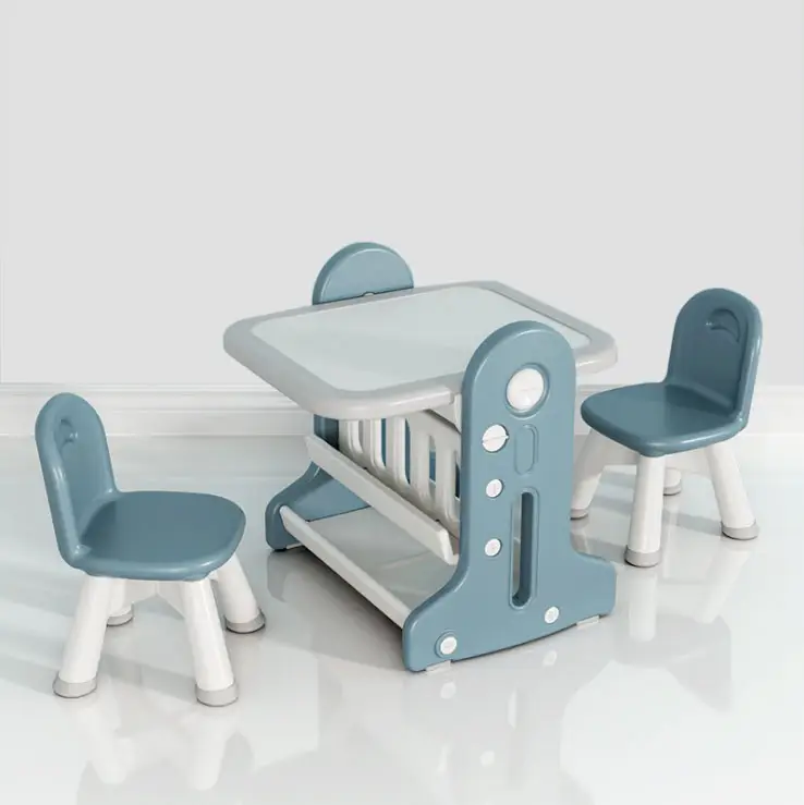 Grosir Set Furnitur Plastik untuk Anak, Set Meja dan Kursi untuk Penggunaan Anak Taman Kanak-kanak