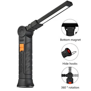 Portable COB <b>LED</b> Flashlight USB <b>Rechargeable</b> <b>Work</b> <b>Light</b> Magnetic Lanterna Hanging Lamp with Built-in Battery Camping Torch - Product Image 1