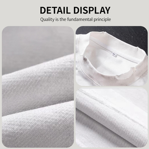 T-Shirt Oversize di Alta Qualità 100% Cotone, Collo Alto, Tinta Unita, Ecologica, Pesante, Stampa DTG Personalizzata per Uomo - Product Image 5