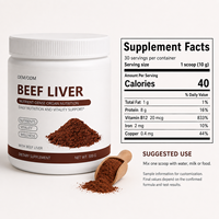 Poudre de foie de bœuf ODM, pot de 300g, 30 portions, protéines, vitamine B12, fer, cuivre, complément nutritionnel à base d'aliments entiers