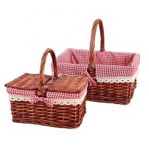 <span class=keywords><strong>Panier</strong></span> de <span class=keywords><strong>rangement</strong></span> en <span class=keywords><strong>osier</strong></span> tissé à la main, corbeille pour jardin, pique-nique, avec poignée, livraison gratuite - Product Image 2