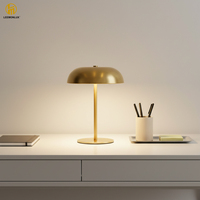 Lampe d'ambiance LED rechargeable à commande tactile, trois couleurs, intensité variable, en fer forgé, type dôme champignon, pour table, chambre et salle à manger