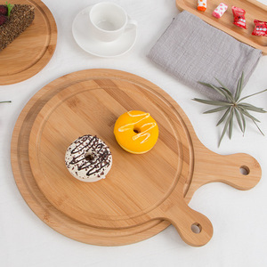 Bandeja de servir de madera de bambú redonda de 7, 9 y 11 pulgadas para uso doméstico - Product Image 1