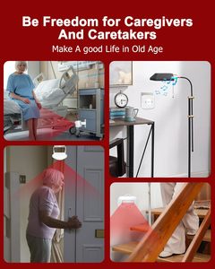 Daytech Home <span class=keywords><strong>PIR</strong></span> <span class=keywords><strong>Sensor</strong></span> de movimiento receptor alarma SOS función portátil inalámbrico 10m rango de detección para pacientes ancianos con demencia - Product Image 2