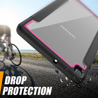 Pour Samsung Tab a 8.0 T290 T295 support à trois volets magnétique veille automatique réveil souple TPU clair acrylique protecteur d'écran étui pour tablette à rabat