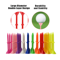 Logo personnalisé plusieurs couleurs durables Tees de golf petits accessoires de golf double couche solide en plastique ABS Tees de golf