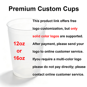 Custom Logo 16Oz <b>Plastic</b> Disposable <b>Drinking</b> <b>Cup</b> Bulk 12Oz Frosted for Wedding Party Birthday Stadium <b>Cups</b> - Product Image 2