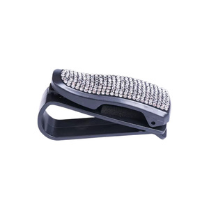 <b>Car</b> Eyeglasses <b>Clip</b> Rhinestone Decor Sun Visor Storage Sunglasses Holder Plastic Multi Functional Accessory - Product Image 4