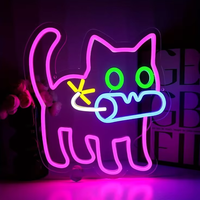 Enseigne néon personnalisée avec logo animaux, couleur RVB changeante, enseigne néon illuminée haute luminosité, montage mural, décoration de magasin, lumières néon