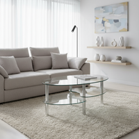 Ensemble de tables basses en verre nordique, tables de salon de luxe, design moderne