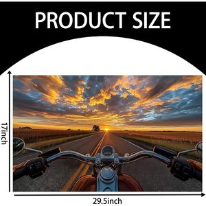 Sunset Motorcycle Ride <b>Door</b> <b>Mat</b> 17x29.5 Inch Handmade Non-Slip Farmhouse Style <b>Indoor</b> Outdoor Rug for Entryway Home Decor - Product Image 3