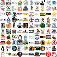 100 autocollants amusants pour blagues, mèmes, graffitis DIY, autocollants imperméables en PVC pour décorer ordinateur portable, guitare, bagages, pour adolescents et adultes, autocollants en vinyle