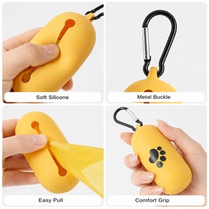 Distributeur de sacs à déjections canines en silicone biodégradable portable avec crochet pour usage extérieur - Vente en gros - Product Image 3