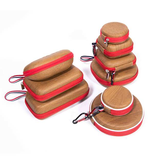 High Quality Large EVA Hard Shell Wireless Charging Compatible Carrying Case for /Earpods Wooden Grain Stone Pattern