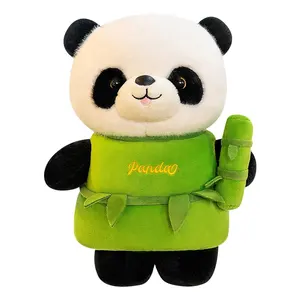 Poupée Panda Simulation Animaux en peluche tenant oreiller câlin bambou Panda