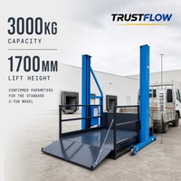 Plateforme de chargement mobile hydraulique industrielle 2000x2000mm 3 tonnes avec rails de sécurité