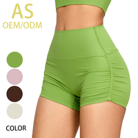 Shorts de sport taille haute ultra-élastiques en nylon et élasthanne recyclés, séchage rapide, pour yoga, cyclisme et entraînement, vente en gros sur mesure