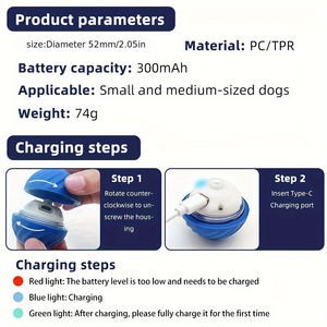 Interaktif elektronik köpek ve kedi oyuncak top-akıllı hareketli otomatik atlama ve rulo çevre dostu silikon moda ve lüks tarzı - Product Image 5
