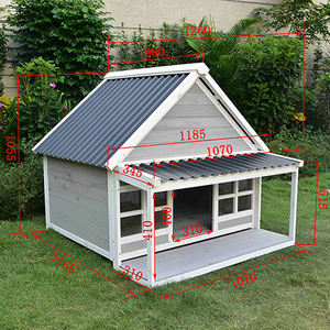 Casa <span class=keywords><strong>para</strong></span> Perros de Madera Maciza <span class=keywords><strong>para</strong></span> Exteriores JX, Pequeña, en Forma de Casa, Exquisita y Hermosa, Impermeable y Resistente al Viento - Product Image 4