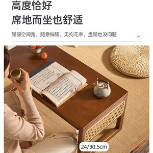 <b>Wood</b> Coffee <b>Table</b> <b>Foldable</b> Low <b>Table</b> For Tatami Room Study Bedside Use - Product Image 4