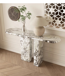 モダンラグジュアリーミニマリストCalacatta Viola大理石コンソールテーブルホールホールホールホールホールホールホームリビングルームホテルエントリーホーム家具 - Product Image 1