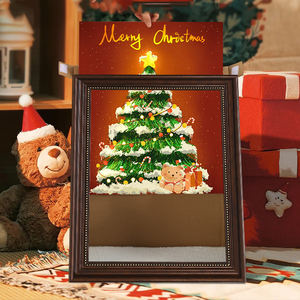 Wandelbares Katzenbett Kratzbaum und Bilderrahmen DIY Halloween-Weihnachts-Themen Ölgemälde Katzenhaus - Product Image 4