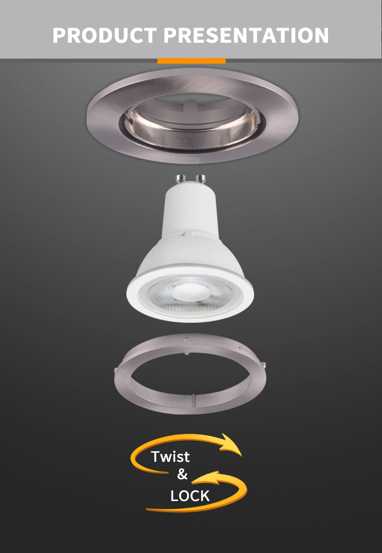 83mm Recessed LED Downlights Fittings Adjustable Die Cast Aluminum Material