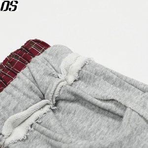 Pantalons pour hommes personnalisés, pantalons de survêtement pour hommes, tissu à carreaux, patchwork, double taille, 100% coton, pantalon de survêtement en molleton français - Product Image 5
