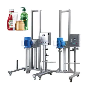 Fabriekslevering Cosmetica Cream Productie Equipment Pasta Vloeibare Mobiele High Shear Pneumatische Hijs Homogenisator