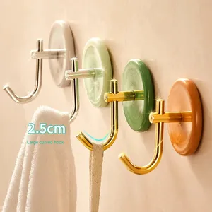 Grandmother Jade 4 Pack Light Luxury Hook Non-perforated Adhesive Hook Sticker Strong Wall Load-bearing Non-marking Adhesive Key