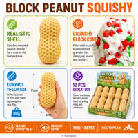 Southpeak Toy Block Peanut Squishy Sensory Squishy Toy Crunchy Core Crispy Crunch Fidget Gift Dimpled Shell 11*5cm Wholesale