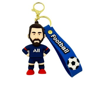 Porte-clés en PVC pour joueur de football Messi Ronaldo, porte-clés de star du football, jouet cadeau pour les fans, collection souvenir - Product Image 4