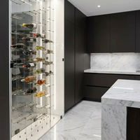 Système de rangement à câbles en verre moderne, présentoir à vin réglable en acier inoxydable pour cave, bar et restaurant