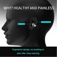Headset Bluetooth nirkabel, headphone nirkabel, konduksi udara dengan mikrofon bebas genggam, earphone Clip-on-ear untuk berkendara, kerja, Audifonos