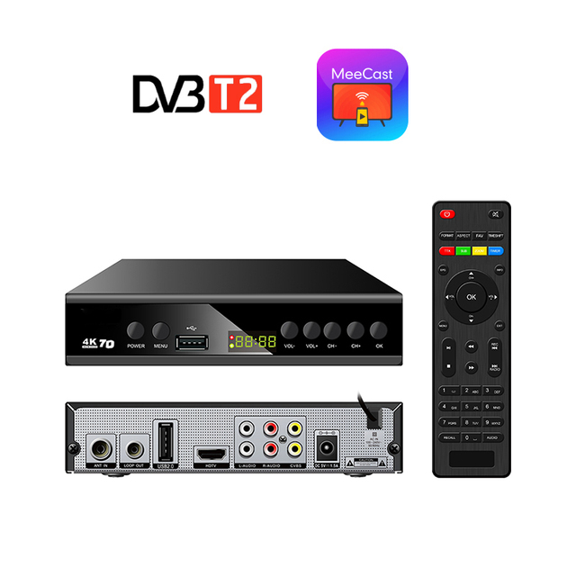 MeeCast FTA DVB-T2 Set Top Box with Wi-Fi/LAN 1080P IP TV