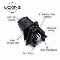 Connecteur MX150 348300401, angle droit 90 degrés, 4 broches, pas de 3,5 mm, 15A, connecteur étanche pour système de câblage automobile, conforme RoHS