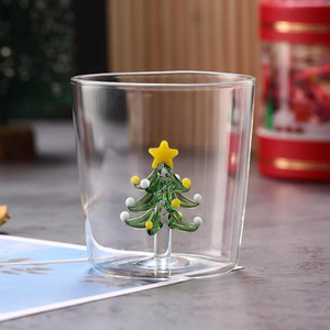 Tasse en verre 3D tridimensionnelle résistante à la chaleur Tasse en verre <span class=keywords><strong>transparent</strong></span> de style Noël - Product Image 2